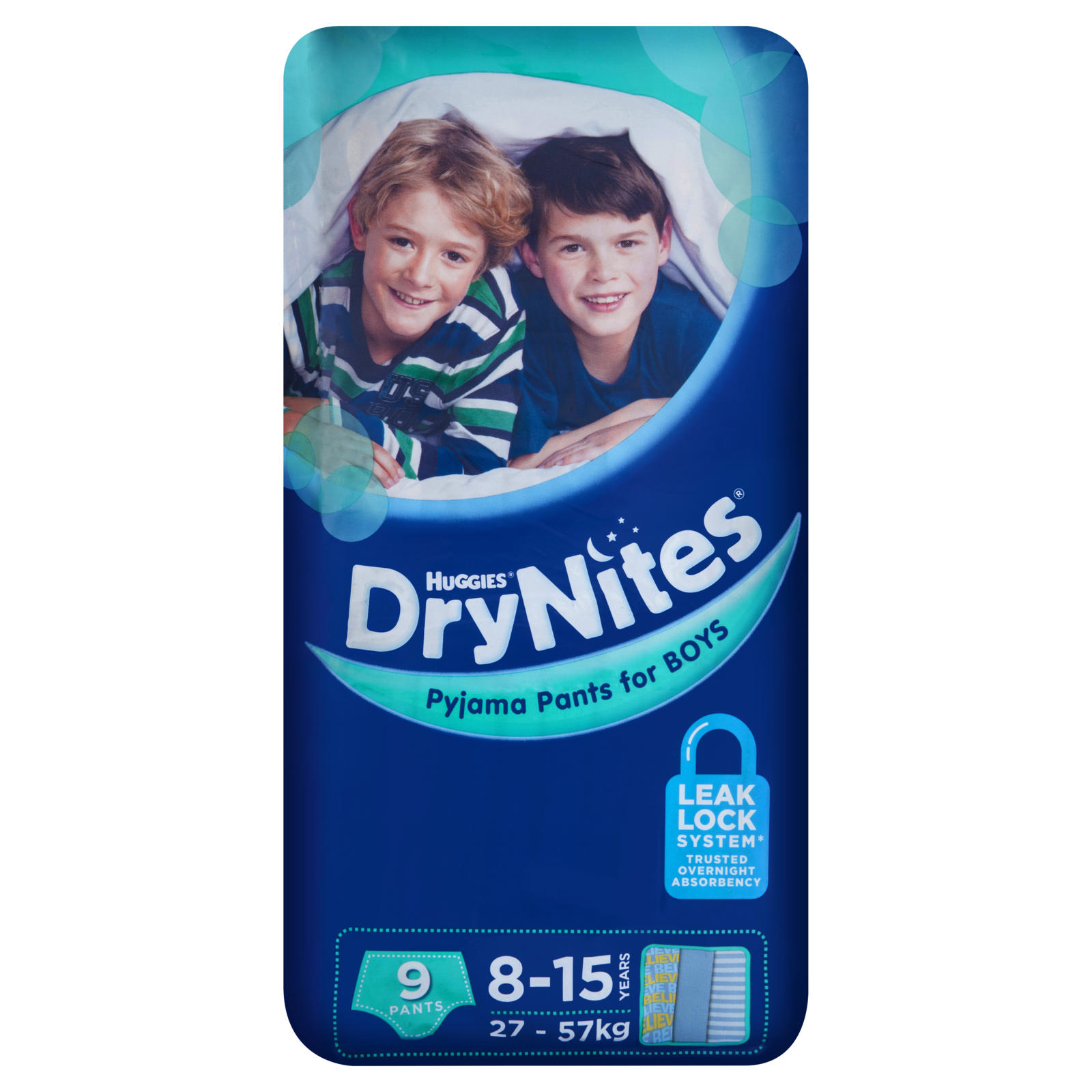 Buy Huggies Dry Nites Boys 8-15 Years | Wizard Pharmacy
