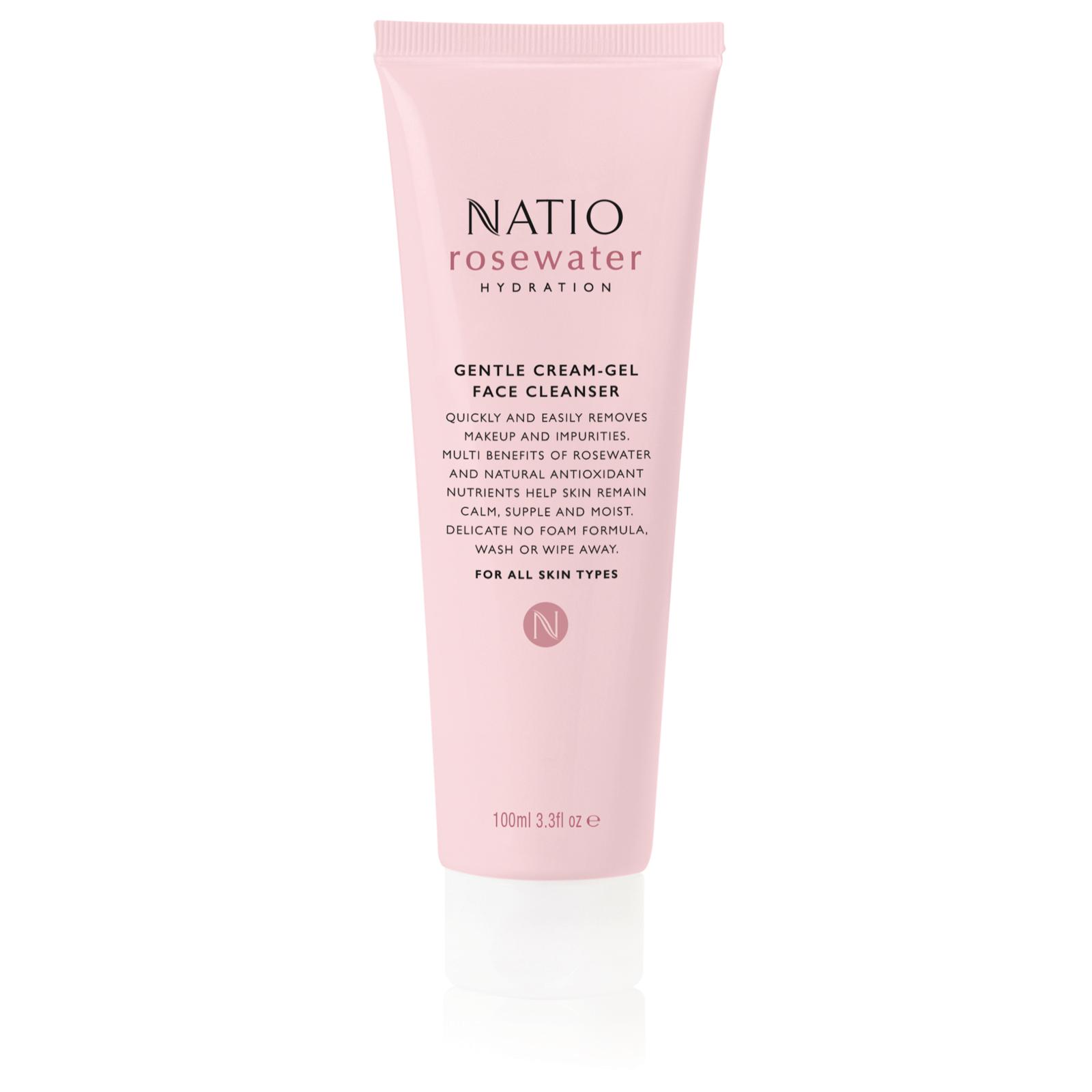 Buy Natio Rose Water Gentle Cream Gel Face Cleanser 100ml Wizard Pharmacy