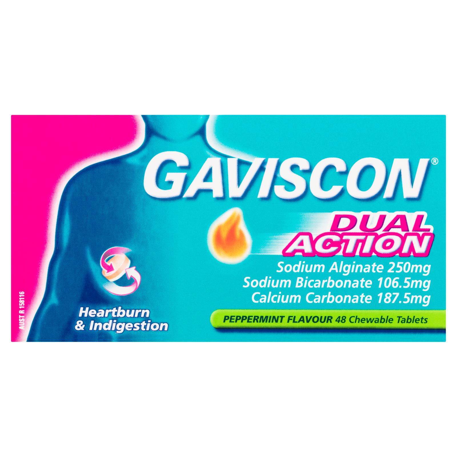 Buy Gaviscon Dual Action Tablets 48 Wizard Pharmacy
