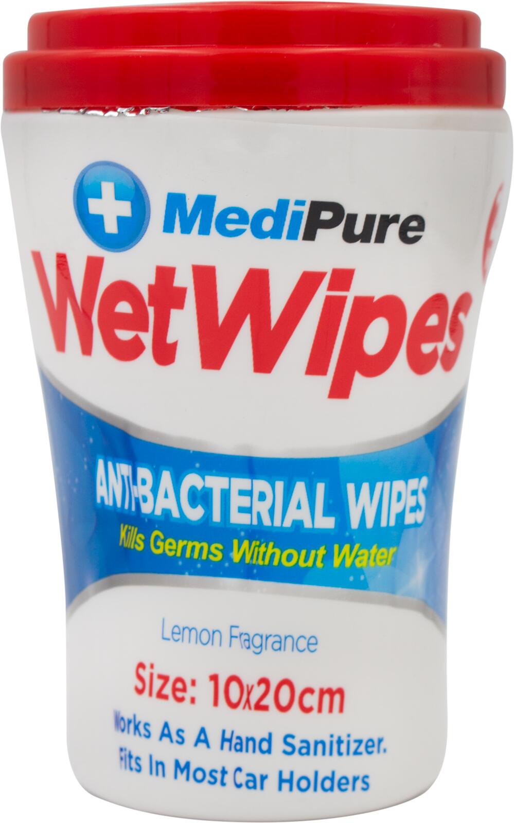 Buy Medipure Antibacterial Wipes in Car Holder 25 Pieces Wizard Pharmacy