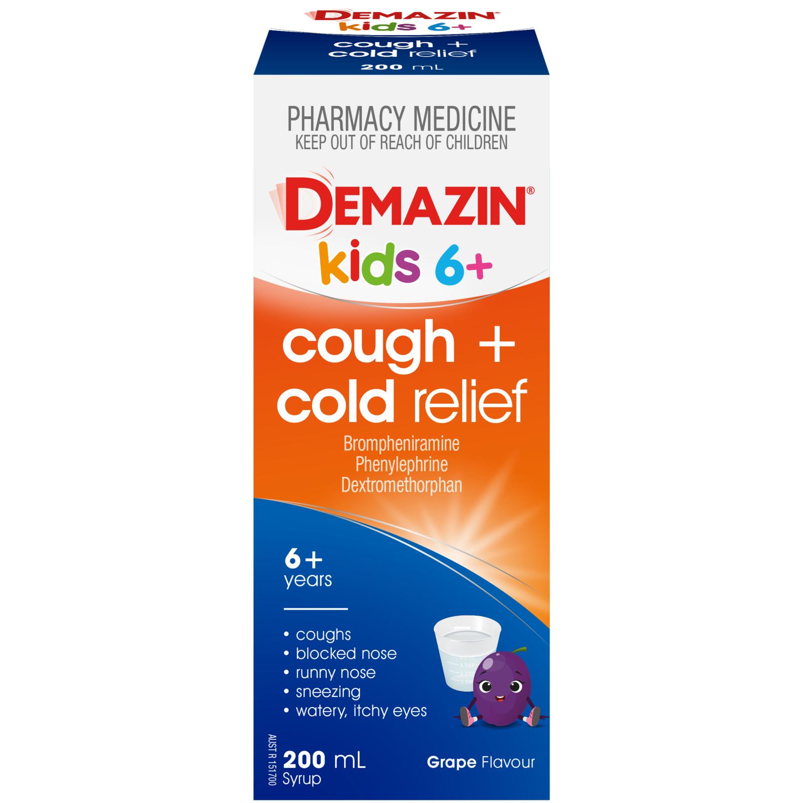 Buy Demazin Kids 6+ Cough & Cold Relief 200ml | Wizard Pharmacy