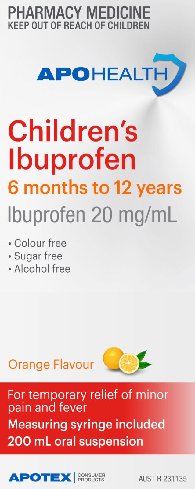 Buy APOHEALTH Children's Ibuprofen 6 months to 12 years 200ml Wizard