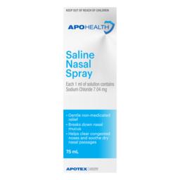 Buy APOHEALTH Saline Nasal Spray 75ml | Wizard Pharmacy